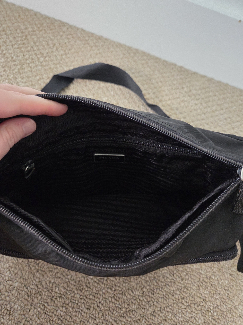 Prada Black Nylon Messenger Crossbody Bag - Picture 4 of 6